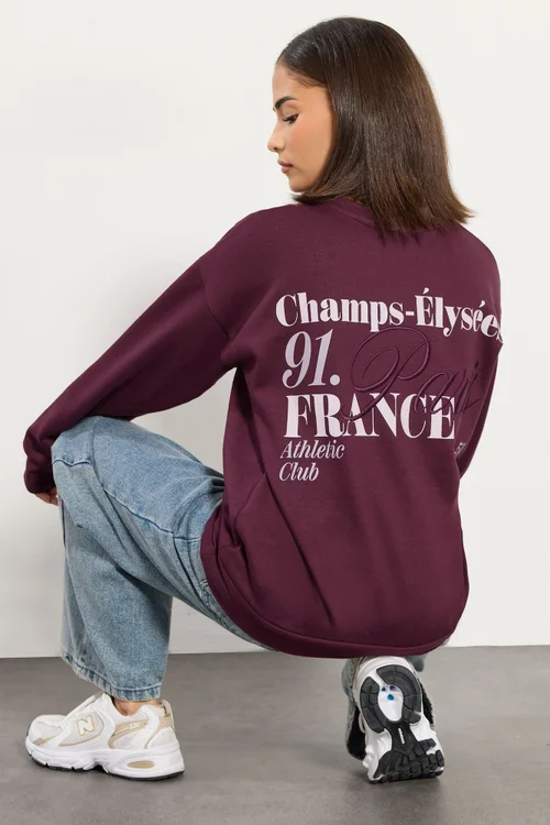 PixieGirl Petite Burgundy Red Slogan Sweatshirt - Size 14 Image 2