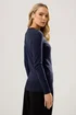 Long Tall Sally Navy Blue Crew Neck Button Cardigan - Size 8-10 Image 3