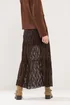 PixieGirl Petite Chocolate Brown Lace Lined Maxi Skirt - Size 10 Image 3