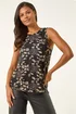 Roman Gold Floral Print Foil Top - Size 12 Image 2