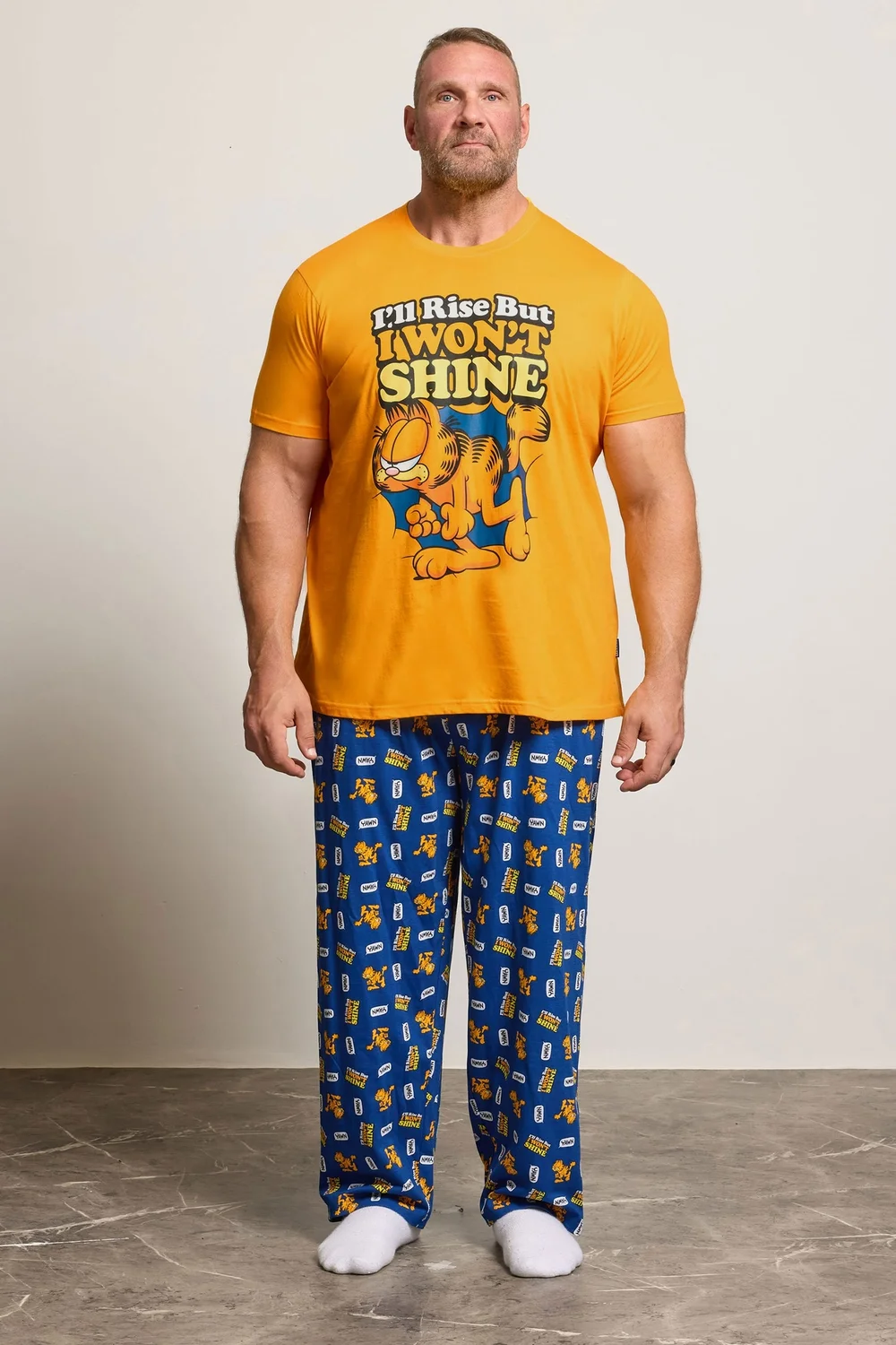 BadRhino Orange & Navy Blue Garfield Pyjama Set - 4XL Image 1