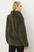 Long Tall Sally Khaki Green Half Zip Fleece Jacket - 14 Image 4