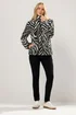 Long Tall Sally Black Zebra Half Zip Fleece Jacket - 18 Image 2