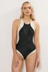 Long Tall Sally Black & White Colourblock Sporty Swimsuit - Size 16 Image 2