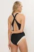 Long Tall Sally Black & White Colourblock Sporty Swimsuit - Size 16 Image 4