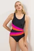 Long Tall Sally Black & Pink Contrast Swimsuit - Size 12 Image 1