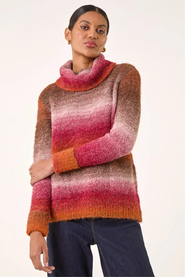 Roman Rust Ombre Stripe Knit Jumper