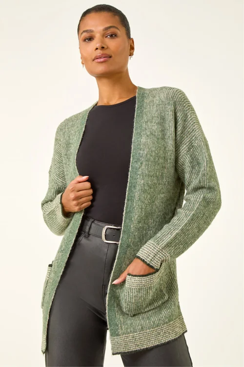 Roman Green Soft Knit Pocket Cardigan - Size 18 Image 4