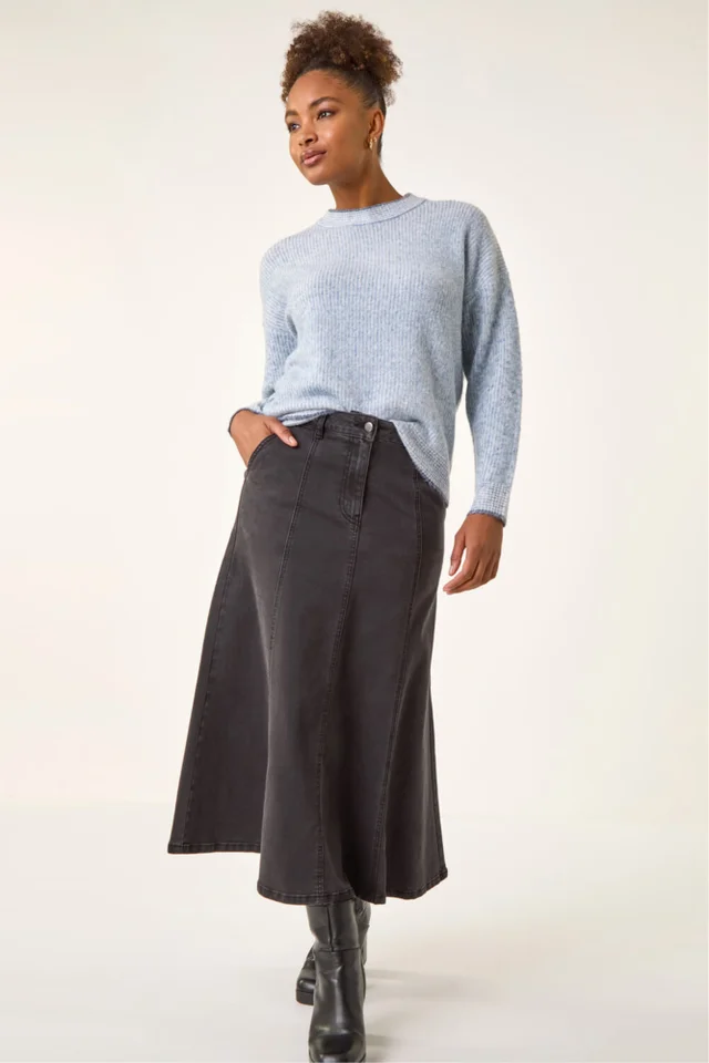 Roman Light Blue Stitch Detail Soft Knit Jumper