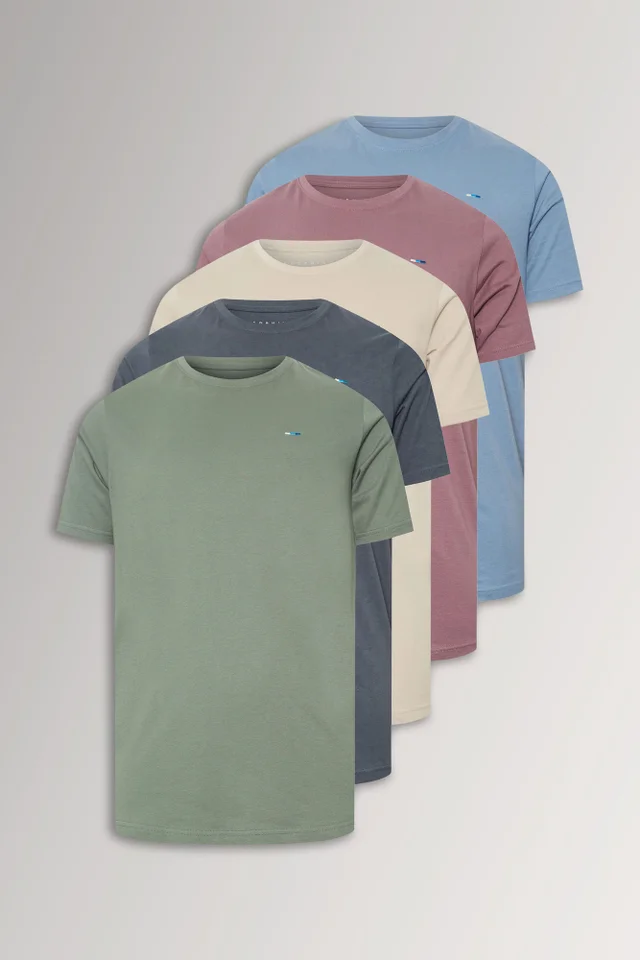 BadRhino Navy Blue Extra Long T-Shirts 5 Pack