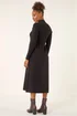 Roman Black Ribbed Knit High Neck Midi Dress - 20 Image 3