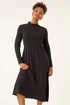 Roman Black Ribbed Knit High Neck Midi Dress - 20 Image 1