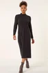 Roman Black Ribbed Knit High Neck Midi Dress - 20 Image 2
