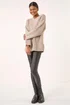 Roman Beige Chunky V-Neck Knit Jumper - Size 14 Image 2