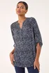 Roman Blue Printed Notch Neck Shirt - Size 18 Image 4