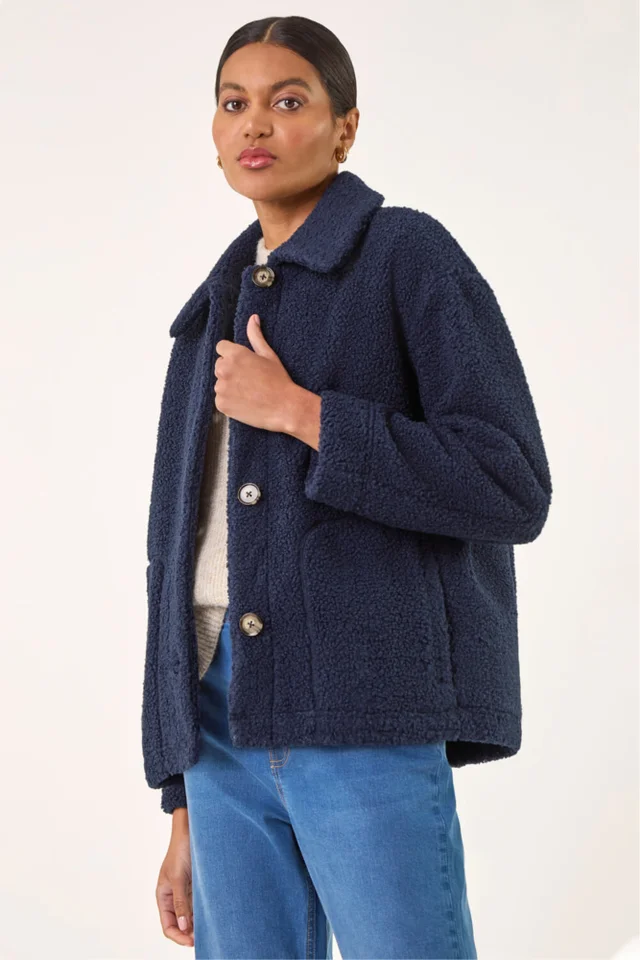 Roman Navy Collared Borg Fleece Jacket