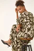 Roman Khaki Abstract Floral Midi Dress - 18 Image 1