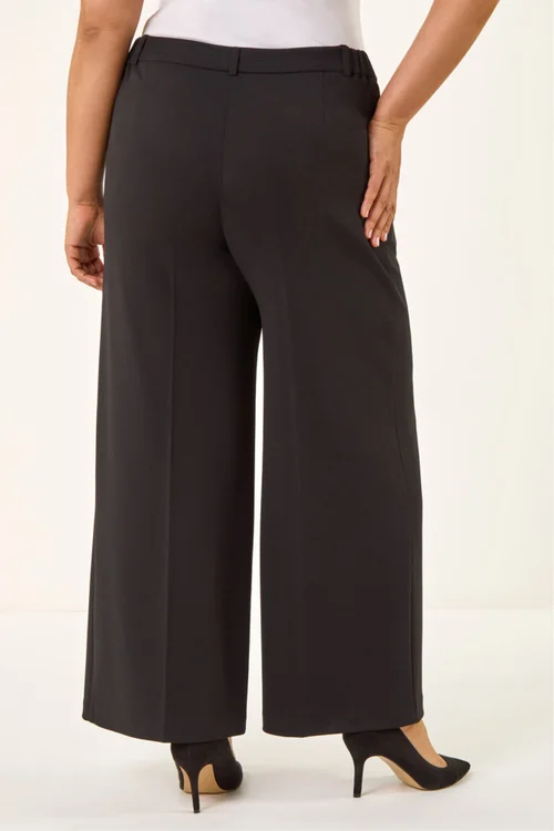 Roman Black Curve Wide Leg Tailored Trouser - 22-24 Image 3