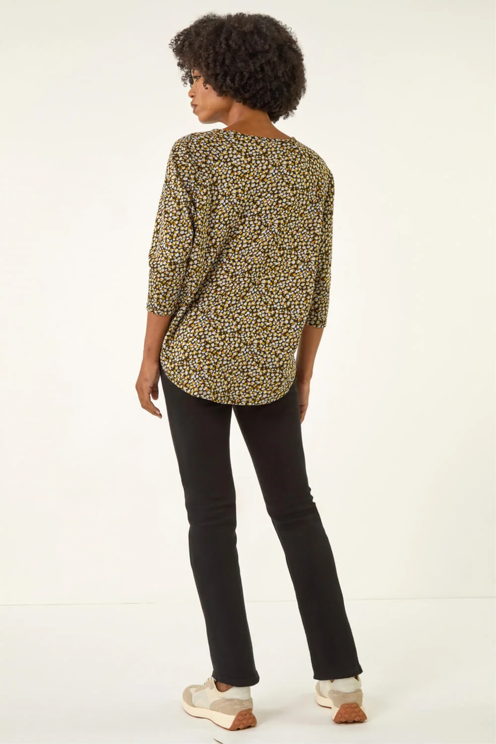 Roman Ochre Spot Print Snit Jersey Top - Size 20 Image 3