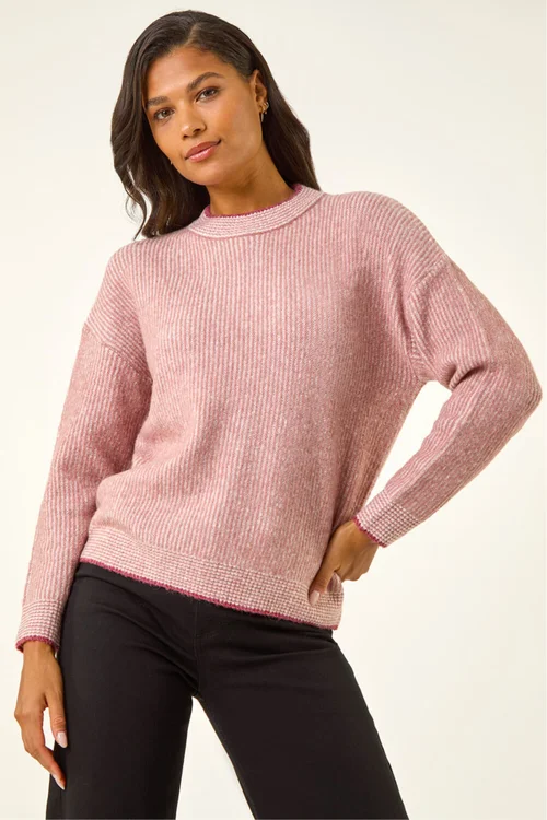 Roman Rose Stitch Detail Soft Knit Jumper - Size 16 Image 4
