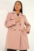 Roman Light Pink Petite Double Breasted Collared Peacoat - 16 Image 1
