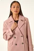 Roman Light Pink Petite Double Breasted Collared Peacoat - 16 Image 4