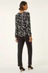 Roman Black Printed Notch Neck Shirt - Size 20 Image 3