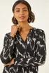 Roman Black Printed Notch Neck Shirt - Size 20 Image 1