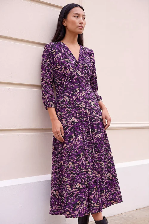 Roman Purple Abstract Print Midi Dress - 20 Image 2