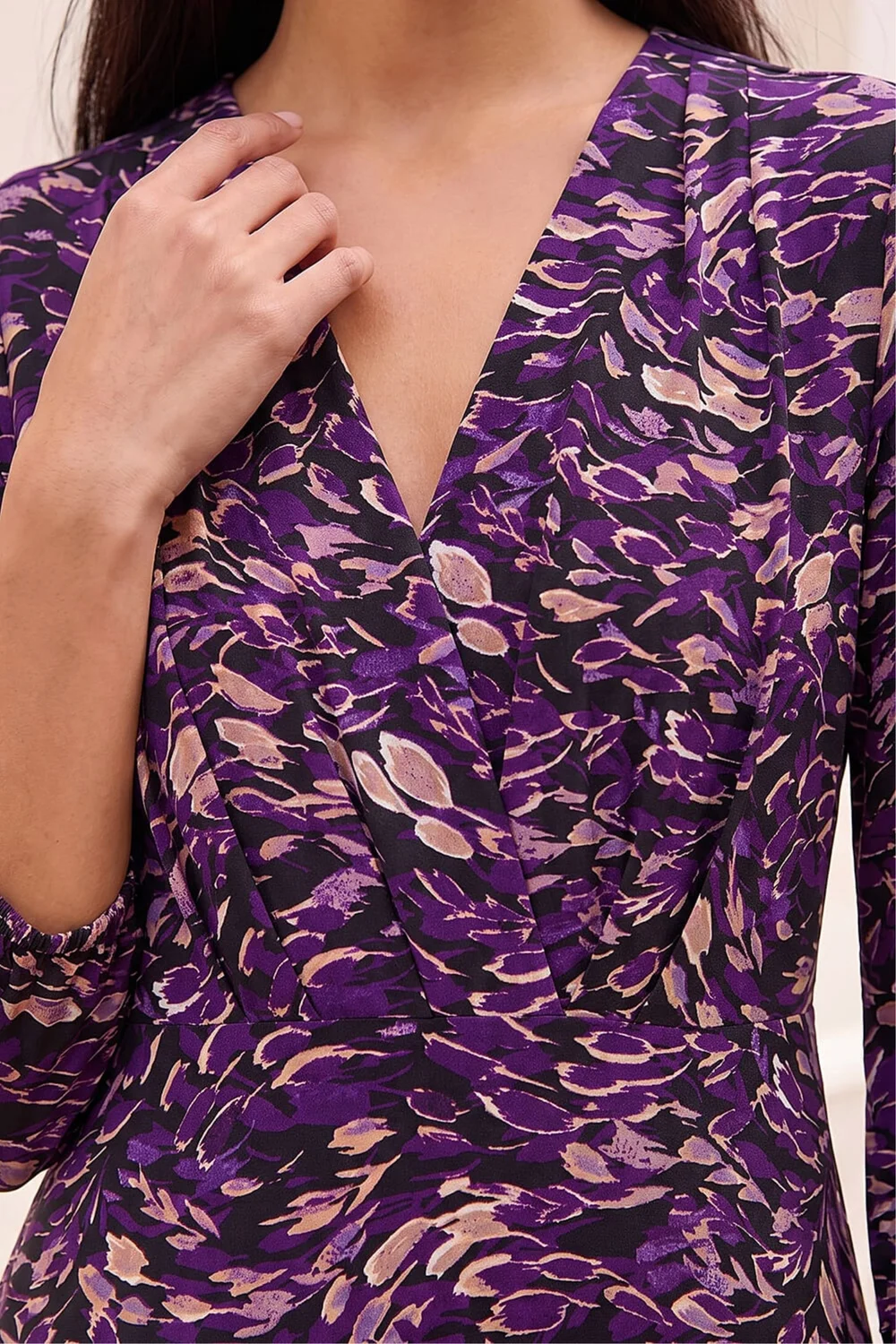 Roman Purple Abstract Print Midi Dress - 20 Image 4