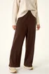 Roman Chocolate Petite Brushed Ribbed Trouser - 14 Image 4