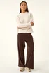 Roman Chocolate Petite Brushed Ribbed Trouser - 14 Image 2