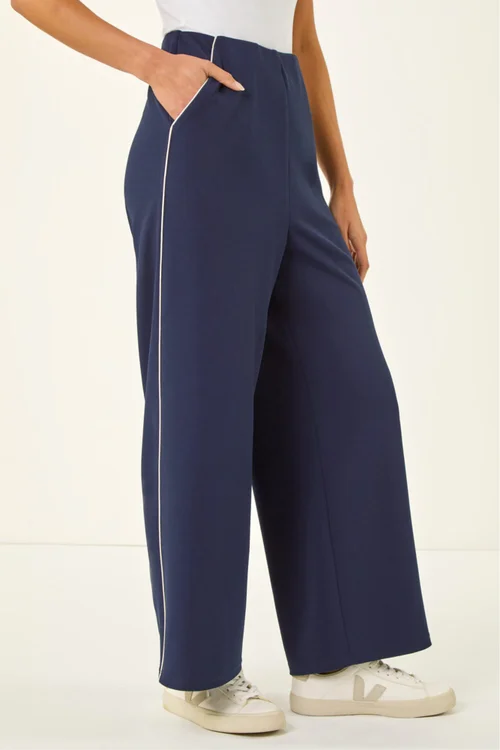 Roman Navy Petite Side Seam Stretch Trouser - 18 Image 4