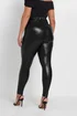 Yours Curve Black Stretch Coated Leggings - Size 34-36 Image 5