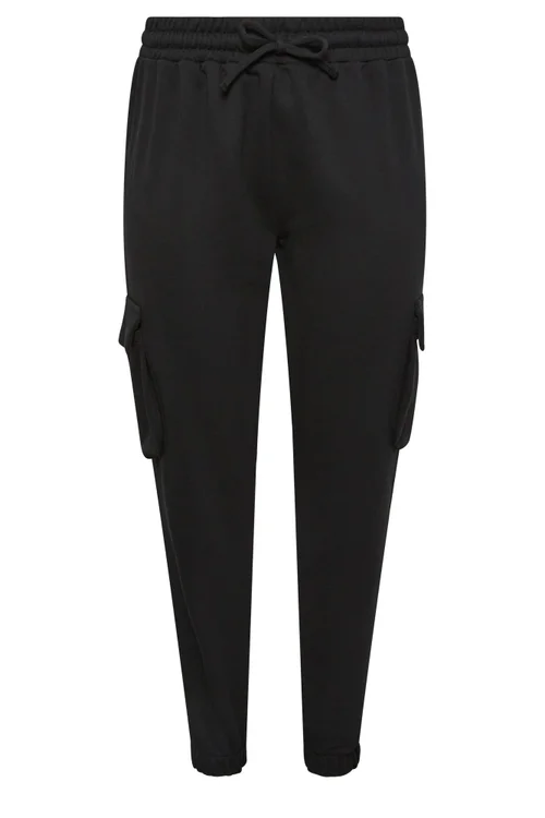 Yours Curve Black Cargo Joggers - 18/L29 Image 5