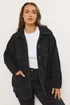 Yours Curve Black Button Teddy Fleece Jacket - 20 Image 2