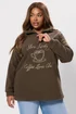 Yours Curve Chocolate Brown 'Coffee Lover Club' Quarter Zip Fleece - 16 Image 2
