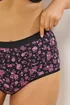 Yours 5 Pack Curve Burgundy Red Floral Full Briefs - Size 14-16 Image 4