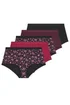 Yours 5 Pack Curve Burgundy Red Floral Full Briefs - Size 14-16 Image 5