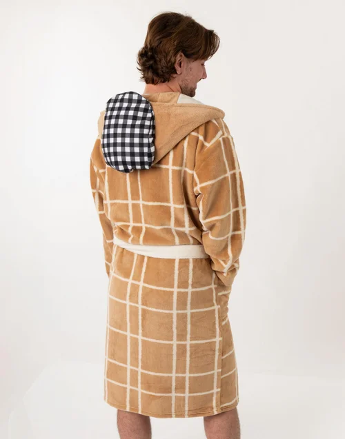 Only Fools And Horses Brown Hooded Bathrobe - Extra Large Image 2