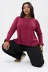 Yours Curve Wine Red Frill Trim Cardigan - Size 18-20 Image 1