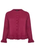 Yours Curve Wine Red Frill Trim Cardigan - Size 18-20 Image 5