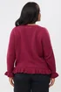 Yours Curve Wine Red Frill Trim Cardigan - Size 18-20 Image 3