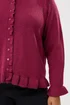 Yours Curve Wine Red Frill Trim Cardigan - Size 18-20 Image 4