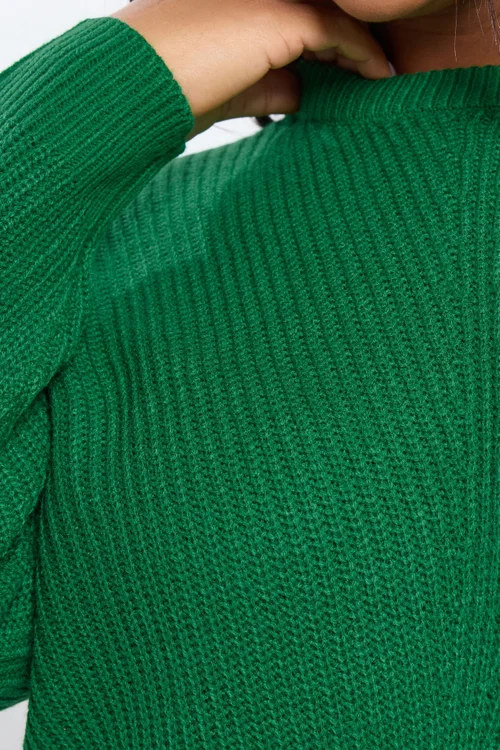 Yours Curve Bright Green Essential Knitted Jumper - Size 30-32 Image 4