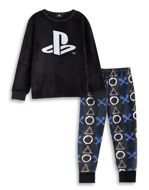 Vanilla Underground PlayStation Kids Black Pyjamas (5-14yrs) - Age 9-10 Years Image 1