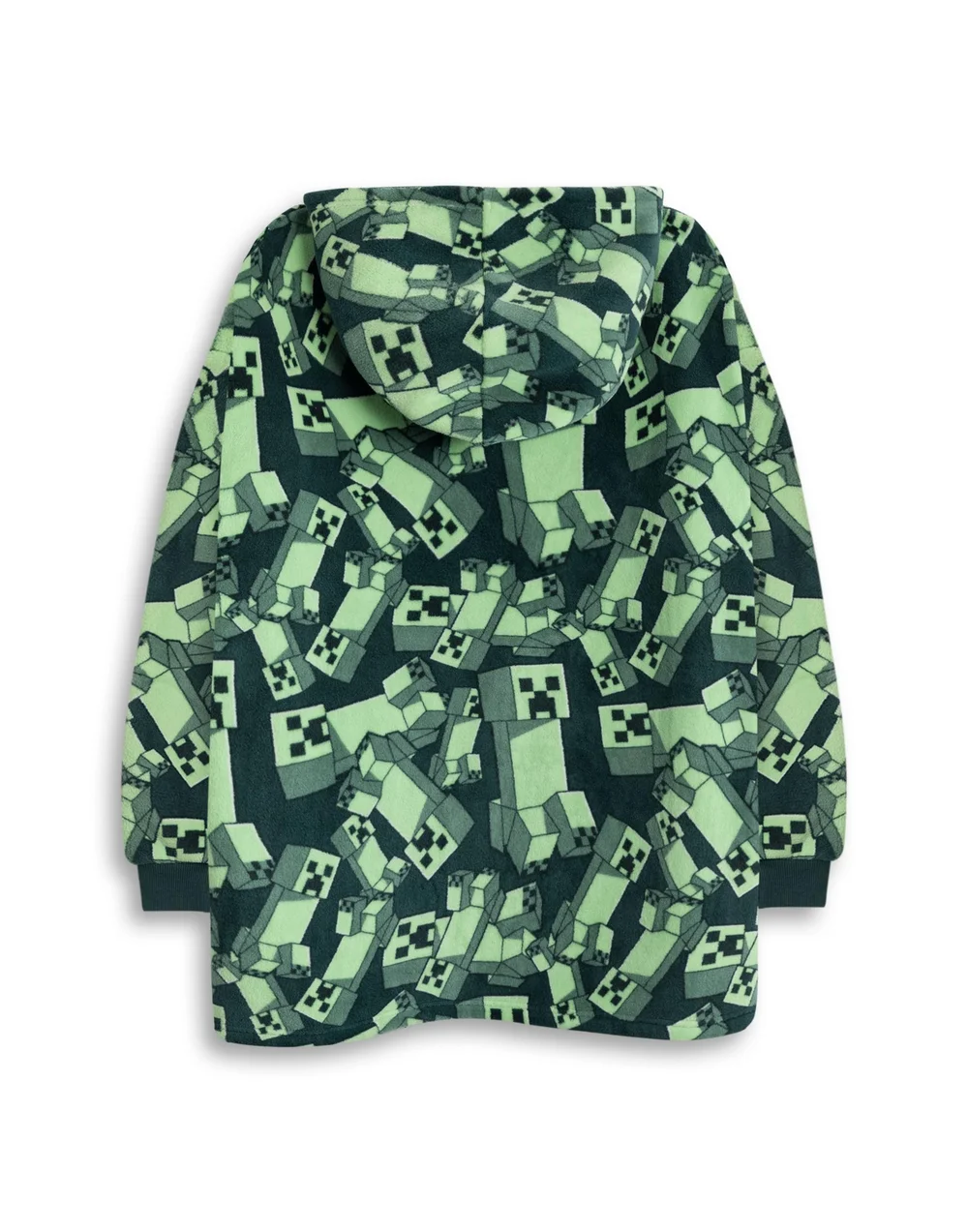Vanilla Underground Minecraft Kids Green Blanket Hoodie - One Size Image 2
