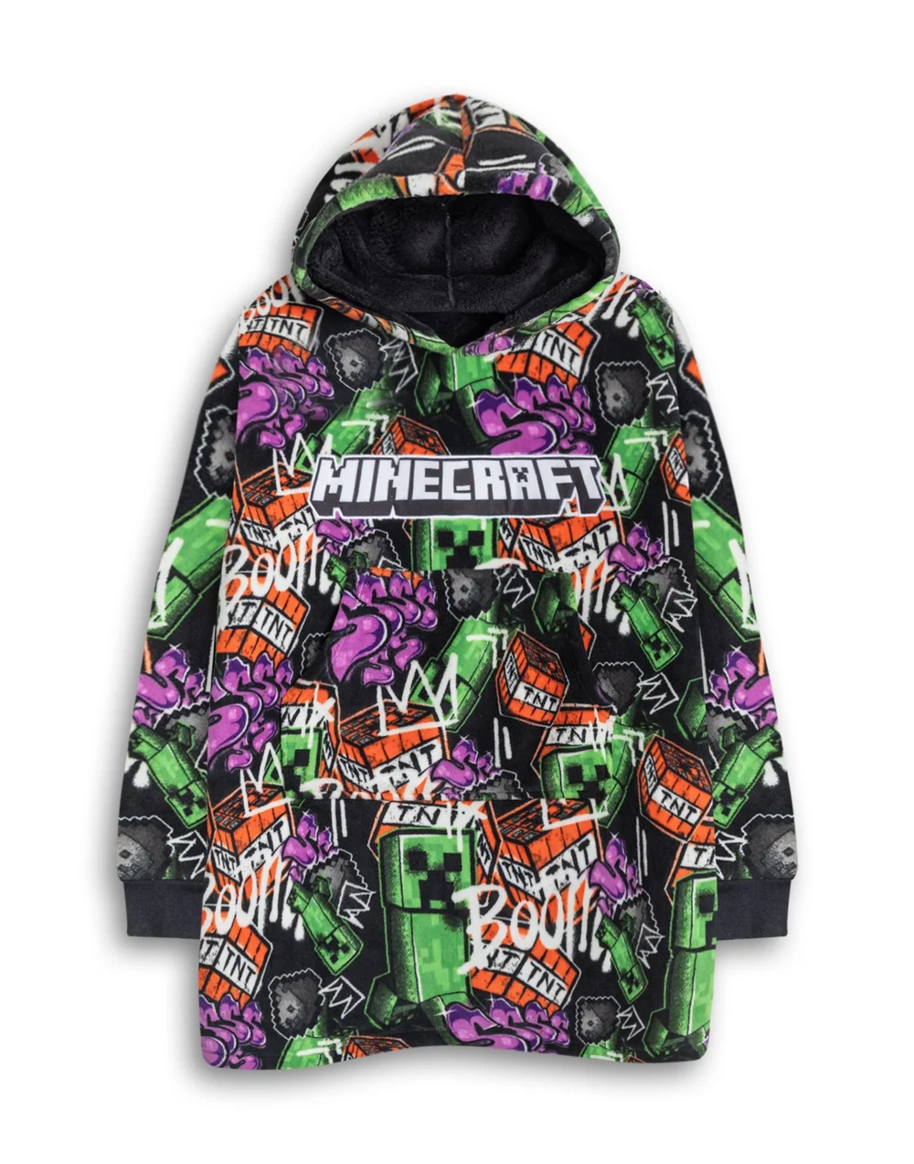Vanilla Underground Minecraft Kids Multicoloured Blanket Hoodie - One Size Image 1