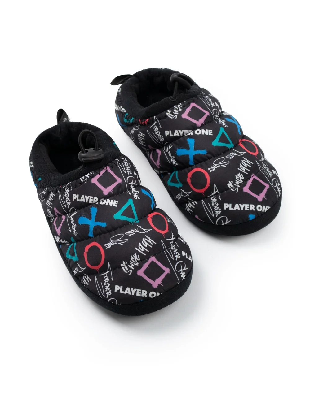 PlayStation Kids Black Graphics Loafer Slippers (Older 12-5 years ) - Size 1 Infants Footwear Image 1