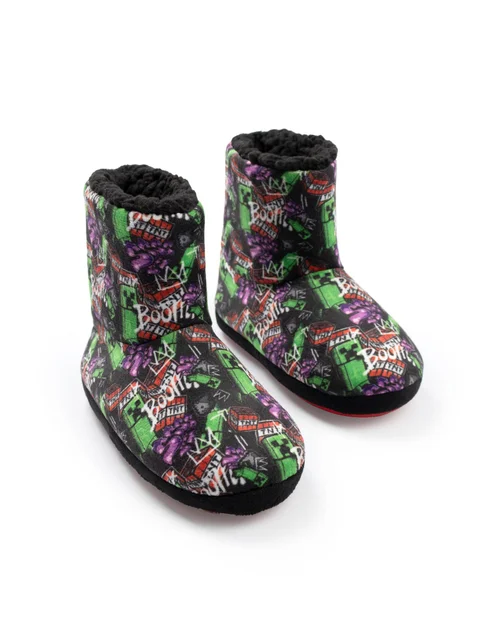 Minecraft Kids Multicolor Slipper Boots (Older 11-5 years) - Size 2 Infants Footwear Image 1